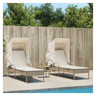 vidaXL Sonnenliege 200 x 58 x 130 cm Beige