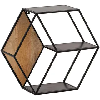 KADIMA DESIGN Wandregal 60 x 52 x 20 cm Schwarz
