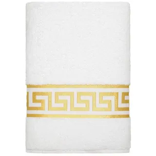 Belle Arti Handtücher Luxus Mäander Gästetücher Badetücher Duschtücher Saunatücher in Set, Frottee (1-St), schwarz, weiss, beige, rot, gold, 100% Baumwolle, Frottee, eingestickt weiß 50 cm x 100 cm
