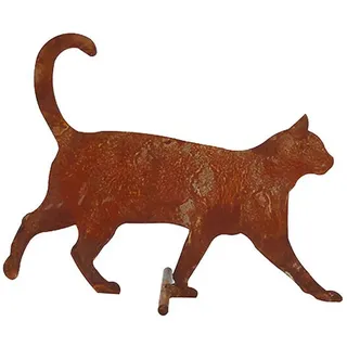 itsisa ® Dekofigur Katze gehend Gr. M im Rost Design, Rostfigur für den Garten, Gartendeko, Metalldeko