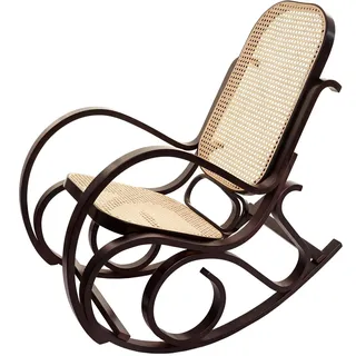 MCW Schaukelstuhl Gallarate Rattan 50 x 90 x 50 cm Braun