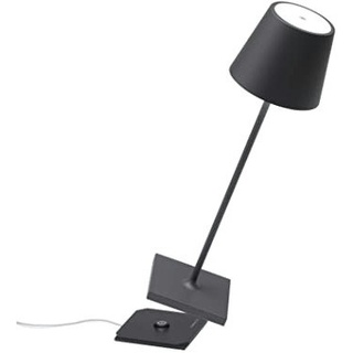 Zafferano Poldina Pro Dunkelgraue LED-Tischleuchte wiederaufladbar und dimmbar
