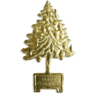 Kunze A068728011 Weihnachtsbaum, 6.5 x 4 cm, 16 Stück, Geprägtes Papier, Gold