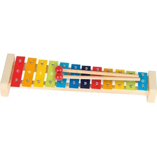 GoKi Kinder-Xylophon mit Notenheft 37,5 cm 4 Teile Holz/Metall