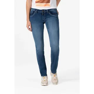 Slim-fit-Jeans TIMEZONE "Slim TahilaTZ" Gr. 27, Länge 32, blau Damen Jeans 5-Pocket-Jeans Röhrenjeans