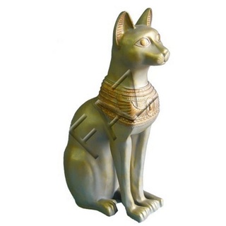 JVmoebel Dekofigur Design Ägyptische Katze Figur Statue Skulptur Figuren Skulpturen goldfarben