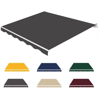 HOUKOIKBUG Markisenbespannung Canvas Markisenstoff Markise Ersatztuch, Einziehbare Klemmmarkise Ersatzstoff, Wasserabweisend Markisenstoff Polyester Canvas(Dark Gray,6x5ft/180x150cm)