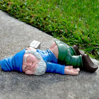 Lustiger Zwerg Gartenzwerg Statue Dekoration, kreative Gartenstatue Dekoration, großes KunstharzGartenzwerg Ornament Neuheit Geschenk für Außen Innen Terrasse Rasen Veranda Dekoration Maße: 17,8 x