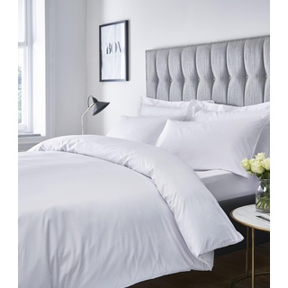 Catherine Lansfield Satin Stripe Premium Tabelle, Weiß, Housewife Pillowcases