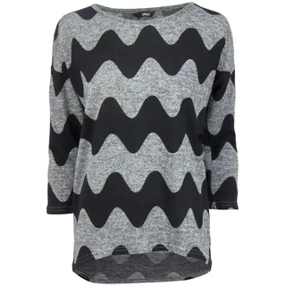 ONLY Damen Oversize Pullover mit Rundhalsausschnitt und 3/4 Ärmeln in Grau - M