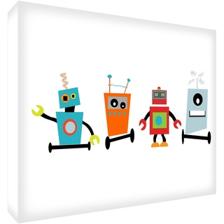 Feel Good Art Deko-Block "Robots Felices", mehrfarbig Grande - 15 x 21 x 2 cm bunt