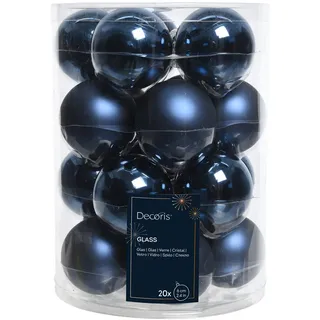 Kaemingk Weihnachtsbaumkugeln Glas Ø 6 cm 20 Stück blau