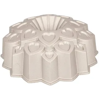 Birkmann Gugelhupfform Contoura, Silber, Metall, 1,8 L, Blume, 9 cm, antihaftbeschichtet, Backen, Backformen, Gugelhupfformen