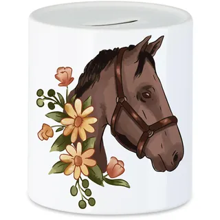 Hey!Print Pferd Spardose Pferde Hengst Stute Hobbie Freiheit Pferdeflüsterer Pferdeliebhaber Reiten Blumen Pony