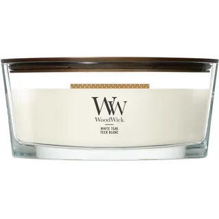 Woodwick White Teak Duftkerze 454 g weiß