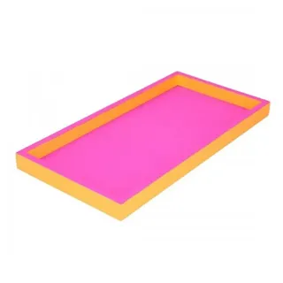 Giftcompany Getränkeuntersetzer Tablett Neo Rechteckig Neon Pink Neon Orange (30x15cm)