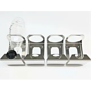 4x Edelstahl Abtropfgestell Flaschenhalter Abtropfhalter für SodaStream Crystal