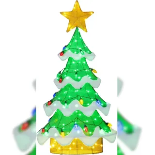 Costway Weihnachtsbaum mit Beleuchtung grün 130 cm