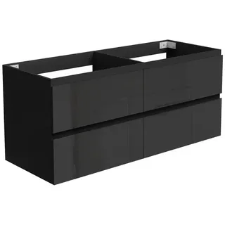 duschspa Waschtisch Unterschrank Waschbeckenunterschrank Waschtischunterschrank Badschrank, 50-120cm Hängeschrank, Matt / Hochglanz schwarz 120 cm x 52 cm x 46 cm