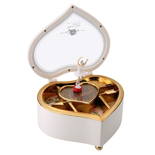 MAGT Spieluhr, Herzförmige Ballerina Spieluhren Schmuckkästchen Spinning Spieluhr für Mädchen Weihnachten Geburtstag Geschenk