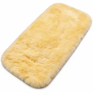 Naturasan Universal Lammfell Sitzauflage, Lammfell Kinderwagen Sitzeinlage für Buggy, Babyschale, Babybett, Kindersitz etc. medizinisch gegerbt, gerade Passform, ca 73 x 35 cm, Liner - 01