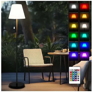MUPOO LED Außen-Stehlampe Solar Stehleuchte mit Fernbedienung, RGB Outdoor Stehlampe Akku, USB-Aufladbar, Wasserdicht, Höhenverstellbar,Memory-Funktion mit Lichtsensor