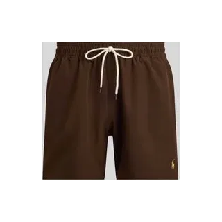 Badehose mit Logo-Stitching, Mittelbraun, S