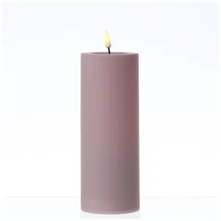 Deluxe Homeart LED Kerze Mia Kunststoff für Innen/Außen flackernd H: 20cm D: 7,5cm in rosa | Gr.: onesize