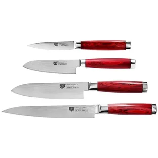 GRÄWE Damastmesser Damast-Messerset 4-tlg. braun|rot