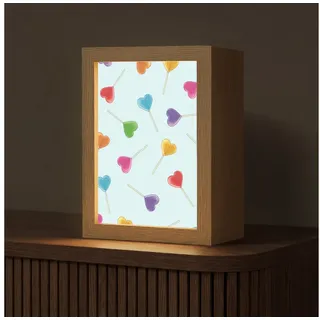 OnlyWow Tischleuchte Lightbox Lollipop - Regenbogen - Bonbon, Dimmbar, Farbwechsel, LED, Warmweiß, Kaltweiß, Neutralweiß Einstellbar, Tischlampe, Schreibtischlampe, Desk, Dimmbar, mit Kabel, LED 15 cm x 8 cm x 20 cm