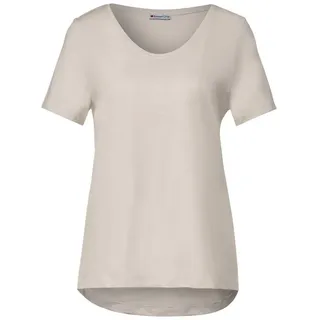 STREET ONE Kurzarmshirt - Basic Damen T-Shirt - Kurzarmshirt einfarbig beige 38Schneider Fashion Store