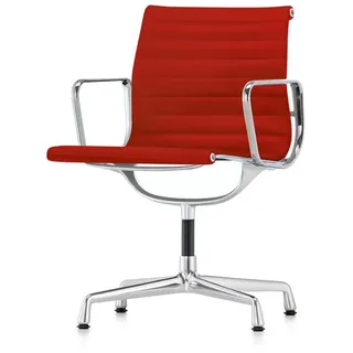Vitra Besucherstuhl Alu-Chair Stoff rot, Designer Charles & Ray Eames, 57.5x83x59 cm