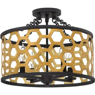 Elstead Lighting Deckenleuchte 4-flg. Stahl Glas D 40,6 cm