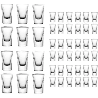 mixed24 48er Set Schnapsgläser 2cl 20ml 35ml Shotgläser Pinnchen Shots Tequila Glas Vodka Gin Schnaps Likör