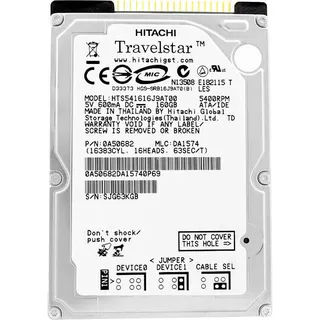 Festplatte Hitachi 160Gb HTS541616J9AT00 8Mb Cache 5400Rpm ATA 2,5" Zoll