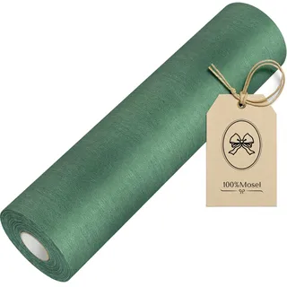 100%Mosel Vlies Tischläufer Weihnachten, in Rainforest Grün (30 cm x 25 m) | Edle Weihnachtsdeko, Winterdeko und Tischdeko für Advent, Silvester und Geburtstag – Tischband von der Rolle, zuschneidbar