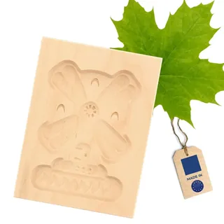 HOFMEISTER® Spekulatius-Form, 100% Made in Germany, plastikfrei backen, Motiv Mühle, Springerle-Formen für Kekse mit Motiv, Plätzchen-Ausstecher, Holz-Model-Backform, 8cm, aus Holz