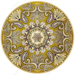 OUTGYM Vintage Runder Teppich Traditioneller Runder Teppich mit Blumenmuster im Böhmischen Stil Marokko Design Wohnzimmer Teppich weiche Kurze Flormatte rutschfest Rot 120 x 120