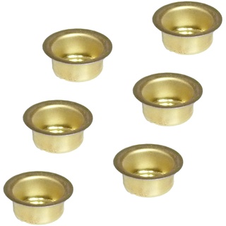Auswahl Größe - Kerzentülle Kerzeneinsatz Kerzenhalter aus Metall, für Baumkerzen, Puppenkerzen, Pyramidenkerzen Tafelkerzen und Teelichter - Hier: 6 Stück Tülle 12 mm