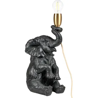 Beliani Tischlampe Elefant Schwarz