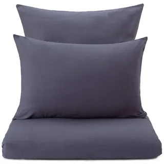 URBANARA Flanell-Bettwäsche Montrose Kissenbezug 100% Baumwolle 70x90 cm in Grau