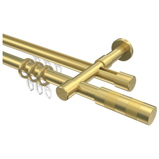 Gardinenstange Prestige Mavell, INTERDECO, Ø 20 mm, 2-läufig, Wandmontage, Messing-Optik goldfarben Ø 20 mm x 160 cm