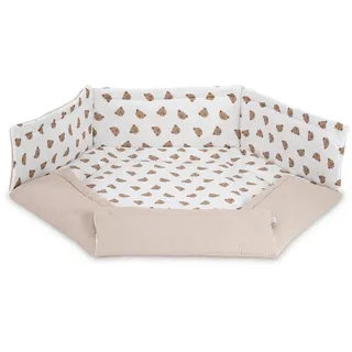 FabiMax Laufgittereinlage 6-eckig (115x100 cm), mit Seitenschutz, Obermaterial aus 100% Baumwolle