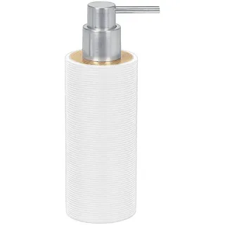 Kleine Wolke Seifenspender Kyoto, Weiß, Holz, Kunststoff, Bambus, Uni, 19 cm, Textiles Vertrauen - Oeko-Tex®, Kunststoffpumpe, Badaccessoires, Waschplatzzubehör, Seifenspender