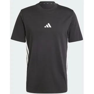 adidas Essentials 3-Streifen Single Jersey Kurzarm-T-Shirt Black / White S