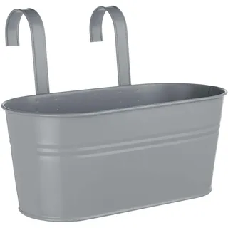 BUTLERS Zinkeimer/Blumenkasten zum Hängen mit abnehmbaren Haltegriffen aus Metall -ZINC- Hängende Blumentopf für den Außenbereich | Planztopf für Balkongeländer