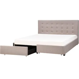 Beliani Polsterbett 180 x 200 cm Hellgrau