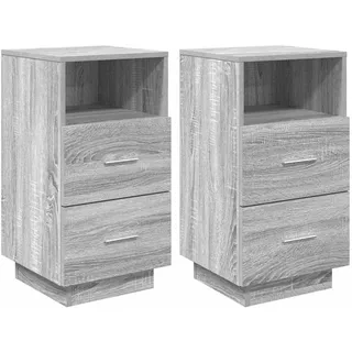 vidaXL Nachtschrank 2 Stk. 36 x 36 x 68 cm Grau