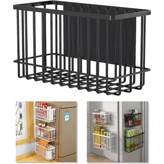 AURIVION Standregal Magnetisches Gewürzregal für Kühlschrank Küche Organizer, Set 1-tlg., Magnet Regal zur Küchenorganisation & Aufbewahrung platzsparend schwarz