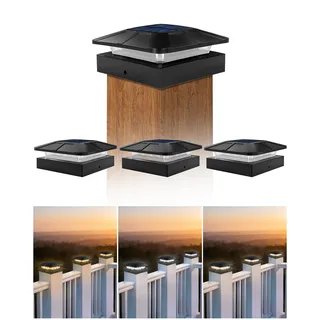 BRIMAX Solar Pfostenkappe 10x10 cm LED 4er Set IP65